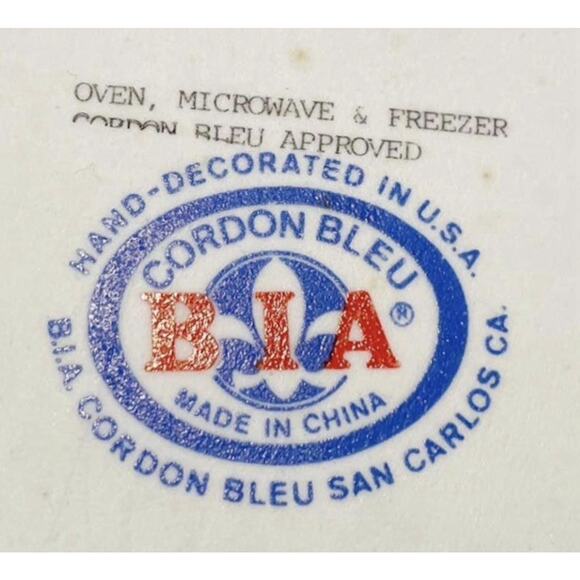 Le Cordone Bleu White Round Ceramic Au Gratin Baking Dish Hand Painted Floral - Picture 8 of 8